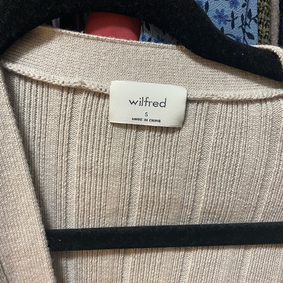 Aritzia Plunge Front Cardigan in Heather Oatmeal Size Small - Picture 3 of 3
